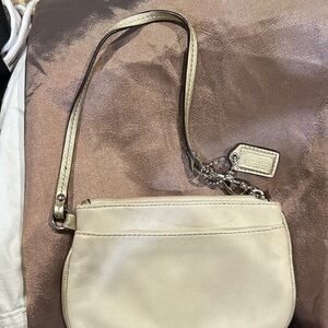 Coach Gold Leather Wristlet